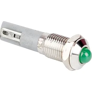 22MM 12V 24V interruttore a pulsante in metallo e indicatore led con LED rosso verde piatto rotondo IP67 lampada pilota lampada indicatore led 220v