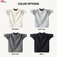 Sweat-shirt à col rond en molleton double tricoté épais pour homme TIMETEX, mélange de coton, coupe oversize, poches zippées, vente en gros OEM