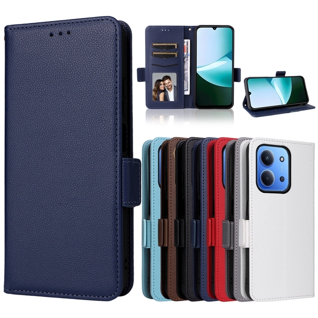 PU Leather Flip Case with Card Slots Wallet Shockproof Leather Phone Case for Xiaomi Redmi 15C Note 14 Pro Plus Phone Cases