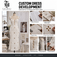 Robe midi décontractée en coton et lin brodée à œillets et découpes, col carré, coupe trapèze, pour femme, personnalisable OEM/ODM, marque privée, été