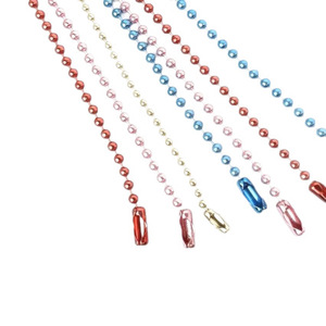 Chaînes à perles métalliques roses avec traitement électrophorétique pour étiquettes et pendentifs de vêtements, référence 332, collection Printemps 2025 - Product Image 5