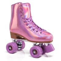 Patins à roulettes quad pour adultes, garçons et filles, niveau professionnel, en PU, avec tige brillante en PP, pour la patinoire