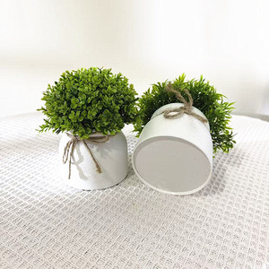 Nueva Planta Artificial Esférica Verde con Lazo de Cuerda de Cáñamo, Pequeño Bonsái en Maceta, Hecho a Mano, para Hogar, Balcón, Entrada, Exterior - Product Image 3