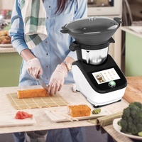 Robot de cuisine Thermomix 1500W en acier inoxydable, mélangeur multifonctionnel contrôlé par application, cuiseur