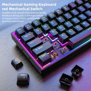 Custom Magic Slim 65% 68 Keys Hot Swappable Blue Switch <b>Gaming</b> Mechanical Keyboard with Gradient Color PBT <b>Keycaps</b> and RGB - Product Image 4
