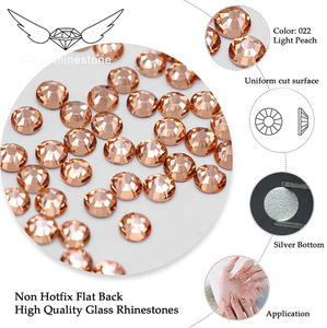 CY Venta al por mayor Unlimited Flats Crysta para Nail Art Products Jelly Glue on Light Peach Rhinestones - Product Image 2