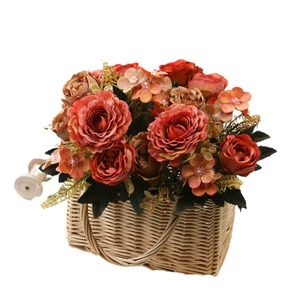 Vintage European Style Autumn Hydrangea Rose Bouquet Artificial Silk Flower Bunch Decorative Flower Arrangement Craft - Product Image 5