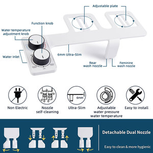 Bathroom Clean Body Warm Water Toilet Bidet Modern Hygienic <strong>Shattaf</strong> Bide OEM/ODM Nozzle Self-Cleaning Bidet Attachment - Product Image 2