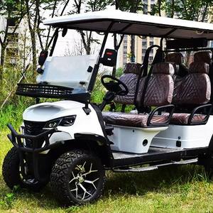 लक्जरी मॉडल 4 सीटर गोल्फ कार चमड़े सीट 10 "निजी समुदाय के लिए 10" टच स्क्रीन गोल्फ कार - Product Image 3