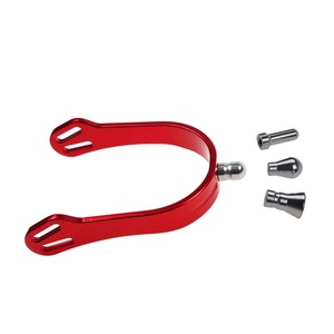 <span class=keywords><strong>Éperon</strong></span>s en alliage <span class=keywords><strong>d</strong></span>'aluminium avec sangles en sangle, quatre têtes interchangeables, couvercle sous vide, vendus par paire - Product Image 1