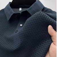 Nouveau T-shirt Polo d'été pour homme à manches courtes ajouré en soie glacée respirante, style professionnel, vêtements de marque pour homme
