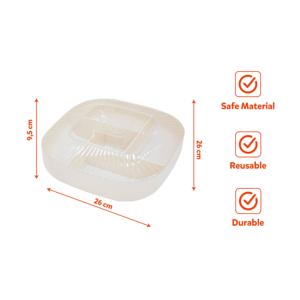 Boîte de rangement alimentaire réutilisable en plastique PP, carrée, pour cuisine, 26x26x9,5cm, capacité 3-4L, design moderne, écologique, sans BPA - Product Image 2