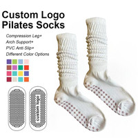 Chaussettes de Pilates personnalisées pour femmes, antidérapantes, design sur mesure, style slouch, chaussettes de yoga froncées pour l'été
