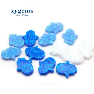 Sıcak satış takı gevşek taş 11x13mm mavi Hamsa Opal