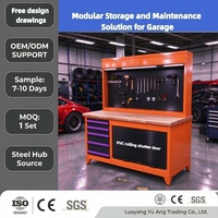 Système de gestion d'outils modulaire OEM/ODM/OBM personnalisé, armoires de rangement, portes à enroulement, panneaux arrière en maille, atelier de réparation automobile