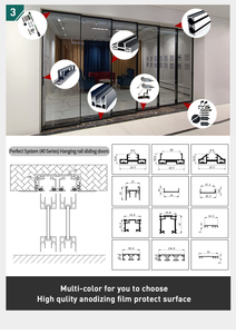 40 cửa trượt mỏng cho phòng khách phụ kiện nhôm cho cửa kính xe liên kết nội thất cửa trượt nhôm hồ sơ - Product Image 5