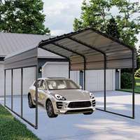 Abri de voiture en métal de 12*20 FT avec base améliorée Abri de voiture galvanisé pour garage robuste extérieur pour tracteurs de voiture de bateau de ramassage