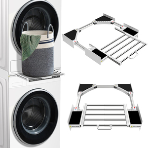 Support de machine à laver réglable pour usage domestique intérieur avec séchoir coulissant, garantie 1 an - Product Image 1
