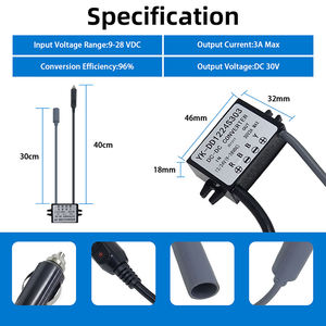 Allume-cigare de voiture <span class=keywords><strong>12V</strong></span> vers 30V 3A Convertisseur DC DC élévateur de tension Adaptateur Starlink <span class=keywords><strong>Mini</strong></span> <span class=keywords><strong>12V</strong></span> Kit de conversion d'entrée 9-28V pour camion VR - Product Image 5
