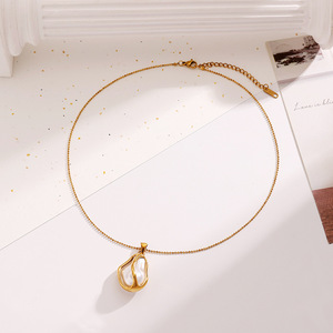 Collar de Acero Inoxidable y Titanio con Colgante de Perla de Imitación Barroca, Chapado en Oro de 18k, para Uso Diario - Product Image 4