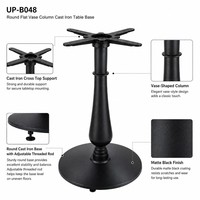 Base de table commerciale moderne en fonte, noir mat, hauteur réglable 28,3 cm, tige filetée, pour restaurant, café, bar, prix DDP USA