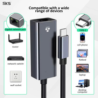 Adaptador Ethernet USB Tipo C 2.5G con Indicador LED, Convertidor de Red Cableada de Alta Velocidad para Laptop, Certificado ROSH, Garantía de 12 Meses