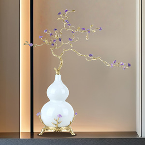 Entrance hall side entrance purple <b>crystal</b> lotus-shaped money <b>tree</b> decorative item for new Chinese-style living room wall niche - Product Image 4