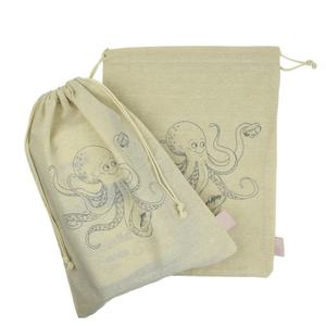 Pochette à cordon en coton biologique personnalisée pour l'alimentation pour l'achat de cadeaux - Product Image 3