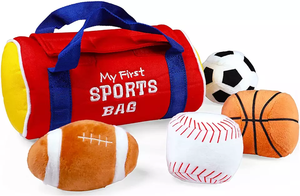 Simpatici Peluche Sportivi Realistici per Bambini: Calcio, Basket, Baseball - La Mia Prima Borsa Sportiva Personalizzata con Set di Peluche Imbottiti - Product Image 2