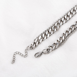 Punk Style Stainless Steel Double Layer <b>Chain</b> <b>Cross</b> Necklace Unisex Fashion Pendant - Product Image 4