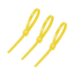 Attaches de câble en nylon 66 KSS haute performance, libérables, 100 pièces/paquet, usage industriel, multi-usages, attaches jaunes avec certification - Product Image 1