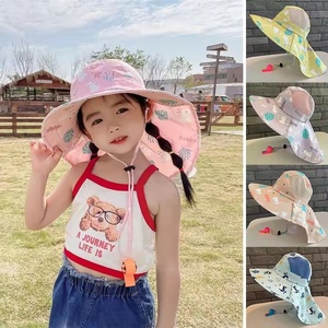 Chapeau de soleil <span class=keywords><strong>anti</strong></span>-<span class=keywords><strong>UV</strong></span> pour enfants, <span class=keywords><strong>casquette</strong></span> bob avec sifflet pour filles et garçons, protection cou et oreilles, idéal plage et activités extérieures - Product Image 6