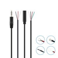 Câble audio auxiliaire personnalisé en vrac, prise mono TS TRRS 3,5 mm femelle/mâle vers fil nu à extrémité ouverte, câble auxiliaire JST