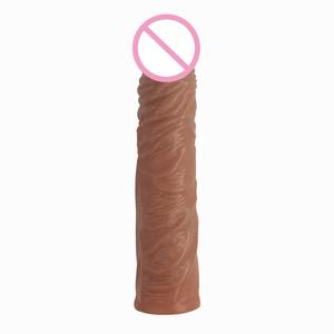 Wiederverwendbare Weiche Wasserdichte Penis-Hülle Verlängerung Realistisches Kondom Erweiterung Massage-Pistole Männer Penisvergrößerer Kondom-Scheide Verzögerung - Product Image 3