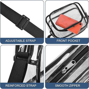 Sac bandoulière transparent personnalisé BSCI, élégant et approuvé pour les stades, idéal pour les concerts - Product Image 4