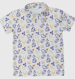 T-shirt d'été pour bébé garçon à manches courtes, imprimé baseball violet et jaune personnalisé BT1763 - Product Image 4