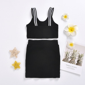 Conjunto de Ropa de Verano 2021 para Niñas, Conjunto de Falda y Top de Punto de 2 Piezas, Conjunto de Suéter y Top Corto para Bebés y Niñas Pequeñas - Product Image 3