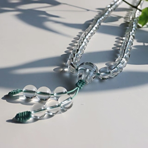 Rosario Budista Tradicional de Cristal Blanco Natural, 108 Cuentas de Gemas de 8mm para Meditación - Product Image 1