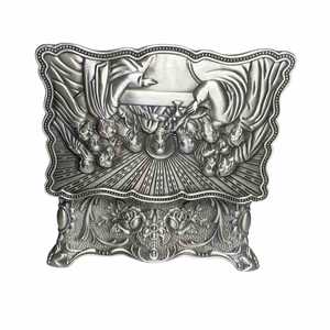<b>Dropshipping</b> Shopify Vintage Embossed Metal Jewelry Box European Palace Carved Storage Case High End Organizer - Product Image 2