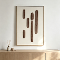 Art déco moderne abstrait, art mural 3D fait à la main, base en MDF, décoration suspendue, marron, hôtel, bureau, décoration de la maison