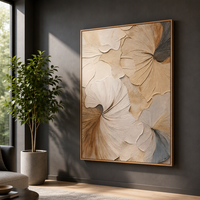 Peinture murale abstraite texturée 3D, nature morte moderne, relief fait main, peinture à l'huile sur toile, cadre avec support en bois pour salon