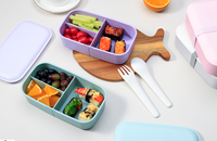 Boîtes alimentaires en plastique PP de qualité alimentaire, compatibles micro-ondes, boîte bento compartimentée, anti-fuite, boîte à lunch, logo personnalisé, fabrication OEM, vente en gros