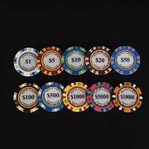 Fichas de póker de alta calidad hechas a medida Monte Carlo Casino Fichas de póker de arcilla de cerámica de 40mm Stock al por mayor disponible - Product Image 5