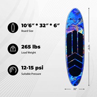 Planche de Stand-Up Paddle Gonflable à Aileron Unique en PVC pour Surf et Pagaie – Marque Originale pour l'Exportation