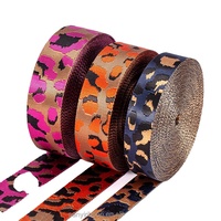 Cinta de Nailon Jacquard de 5 cm, Cinta con Estampado de Leopardo de 2 Pulgadas para Mascotas, Correa de Nailon de Alta Resistencia para Collares de Perros