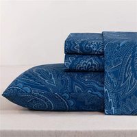 Draps de lit imprimé Paisley bleu Floral, 100% pièces, Ultra souples, personnalisées, avec livraison gratuite