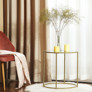 <span class=keywords><strong>Table</strong></span> d'appoint nordique basse en verre doré bon marché avec cercle rond pour canapé, <span class=keywords><strong>table</strong></span> d'appoint en verre moderne - Product Image 3