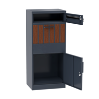 Boîte à colis extérieure en acier galvanisé avec revêtement en poudre, grande capacité, 3 niveaux, antivol, avec serrure à clé, autoportante