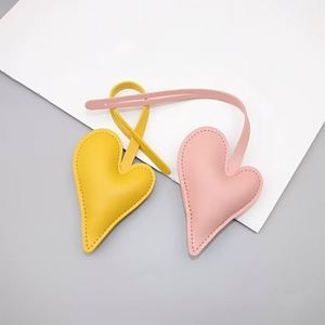 Cute Irregular Heart-shaped <b>Bag</b> <b>Charms</b> Colorful PU Leather Puffy Pendant Keychain <b>Bag</b> Backpack Wallet Car Accessory Welcome Gift - Product Image 2