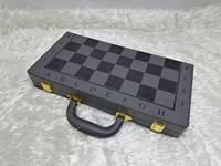 Ensemble d'échecs en cuir de haute qualité, vente directe d'usine, 15 pouces, avec aimant, design pliable, RUNAN CW-PG02